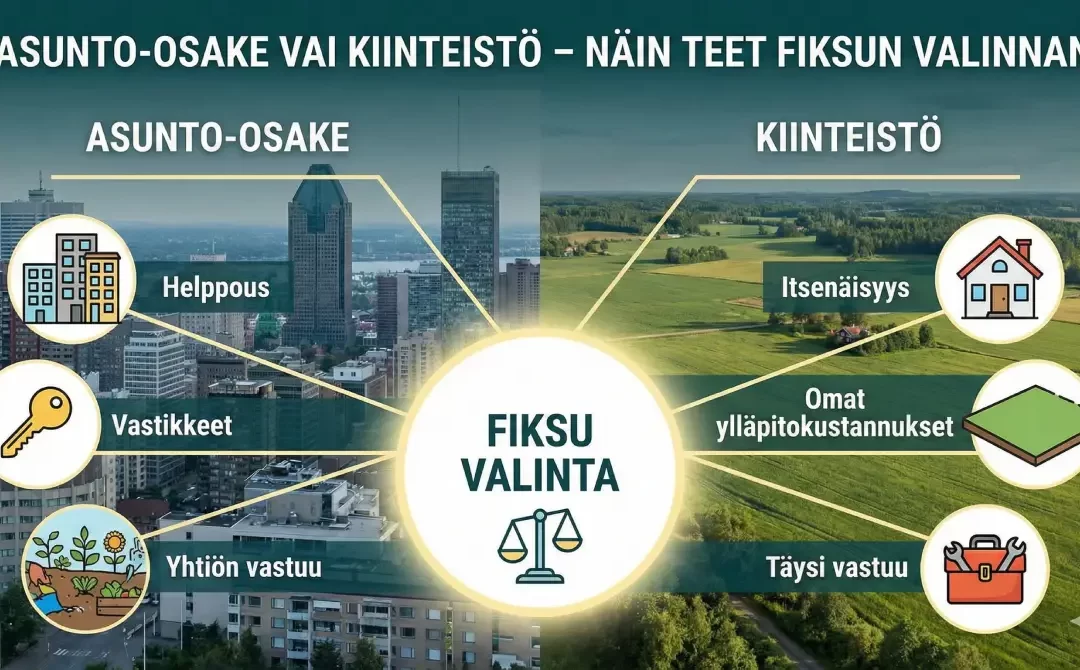 Asunto-osake vai kiinteistö – näin teet fiksun valinnan