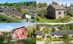 Tampereen rivitaloja ja omakotitaloja